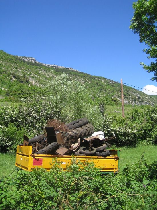 une des quatorze bennes